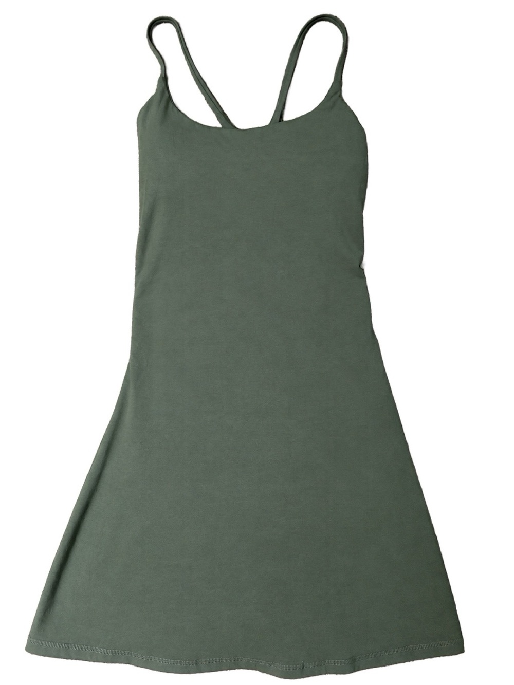 Halara SoftlyZero Backless Workout Active Dress (built in shorts) Green- size M